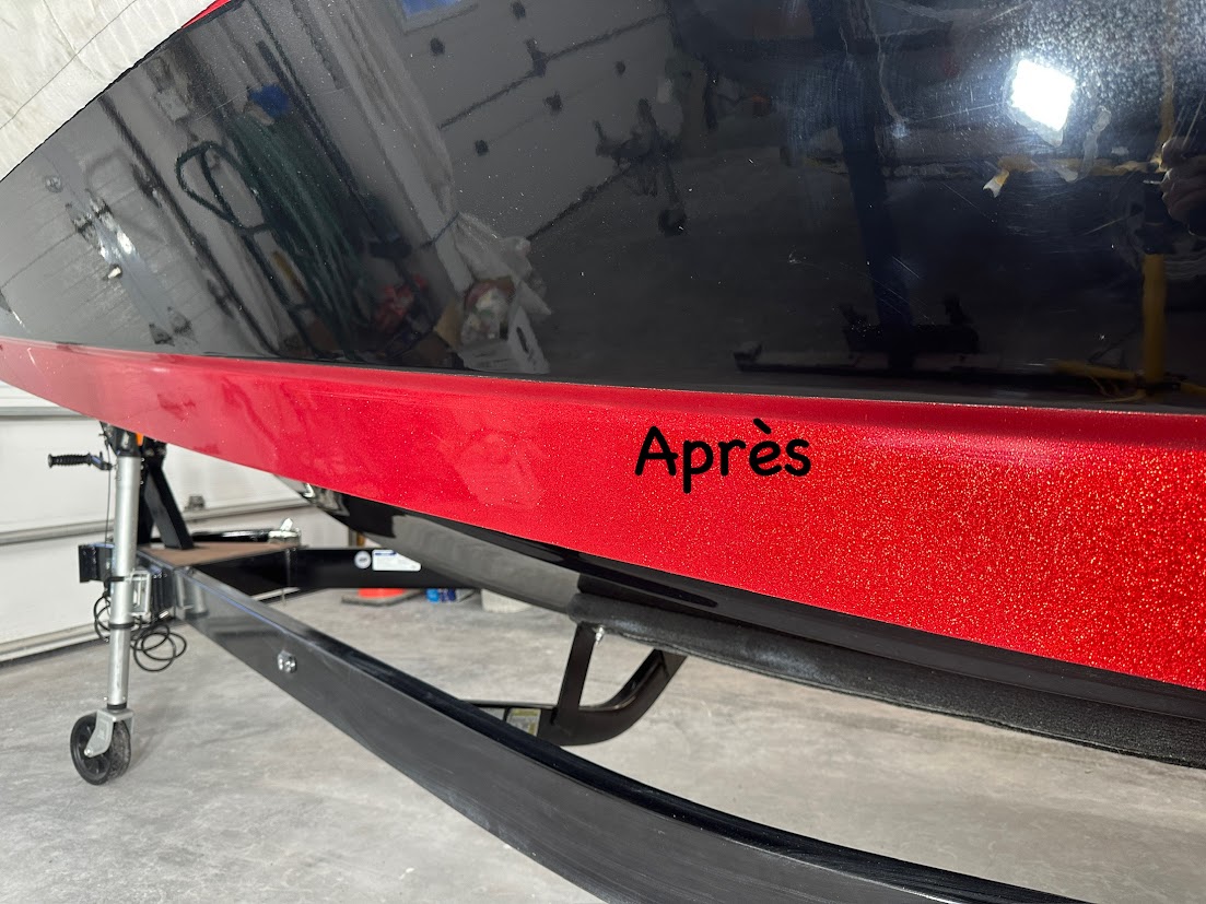 Résultat peinture metalflake — fini unique et brillant, couleur sur mesure, Finition Marine